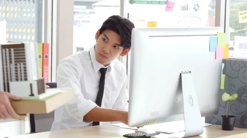 Architect feeling serious when his project not approved. Stock Footage 91368630