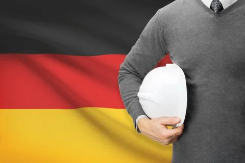 Architect with flag on background  - germany Stock Photos