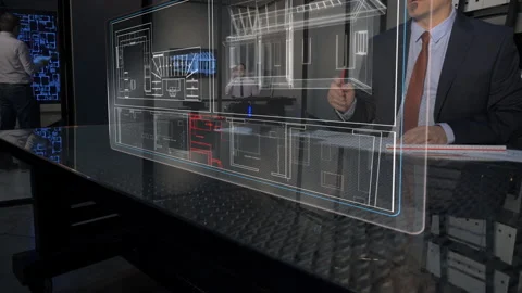 Architect Futuristic Office  Stock Footage 194838800
