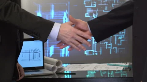 Architect handshake  Video stock 210550975