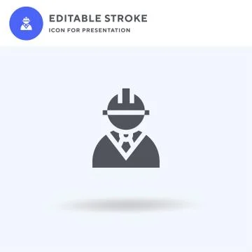 Architect icon vector, filled flat sign, solid pictogram isolated on white, logo Stock Illustration