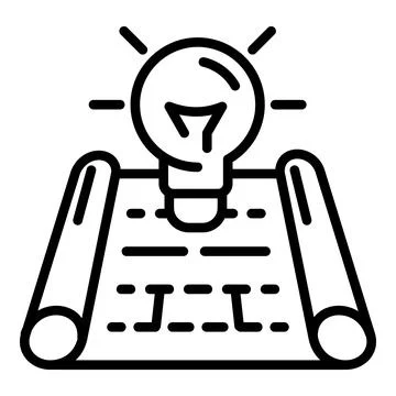 Architect idea plan icon, outline style Stock Illustration