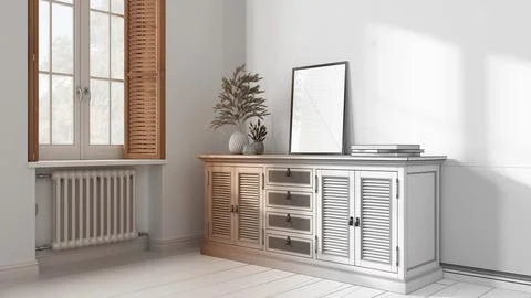 Architect interior designer concept: hand-drawn draft unfinished project that Stock Illustration