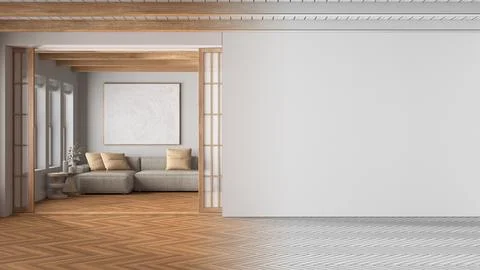 Architect interior designer concept: hand-drawn draft unfinished project th.. Stock Photos