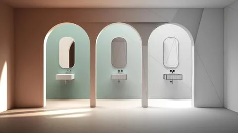Architect interior designer concept: unfinished project that becomes real, cl Stock Illustration