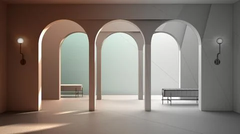Architect interior designer concept: unfinished project that becomes real, cl Stock Illustration
