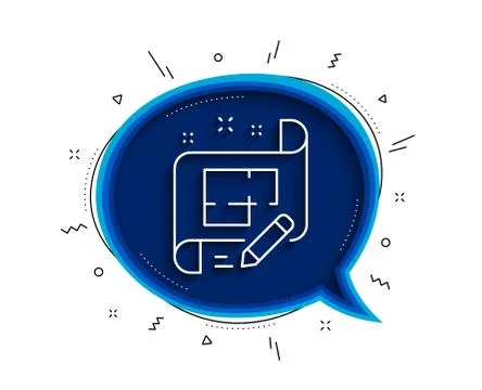 Architect line icon. Engineering plan sign. Vector Stock Illustration