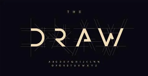 Architect logo alphabet, bold creative letters, unique architectural font for Stock Illustration