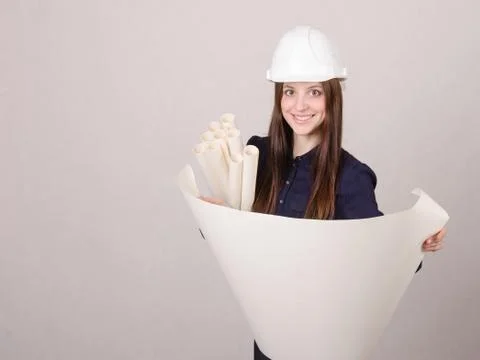 Architect looking project, deploying hands drawing Stock Photos