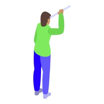 Architect looking through spyglass planning project on construction site Stock Illustration