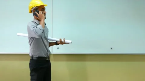 An architect make a phone call Stock Footage 48135131