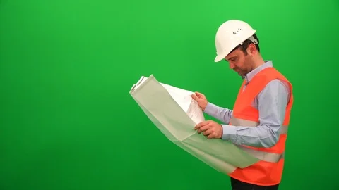 Architect Man Analyzing Scheme Project Plan Stock Footage 88652858