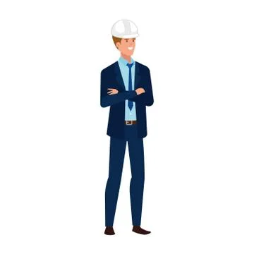 Architect man with white helmet vector design Stock Illustration