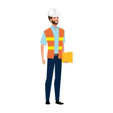 Architect man with white helmet vector design Stock Illustration