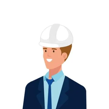 Architect man with white helmet vector design Stock Illustration