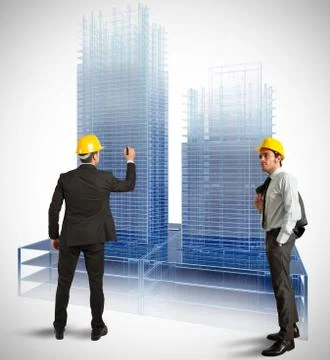 Architect modern buildings Ilustración de archivo