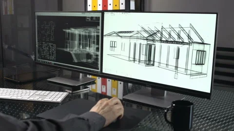  Architect In Office close up shot Stock Footage 210384533