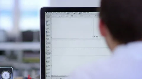 Architect office - plans on a computer screen Stock Footage 47224067