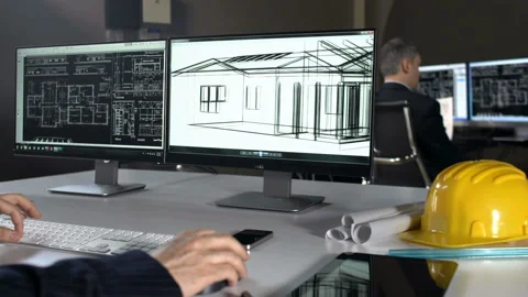 Architect office workers  Stock Footage 210386086