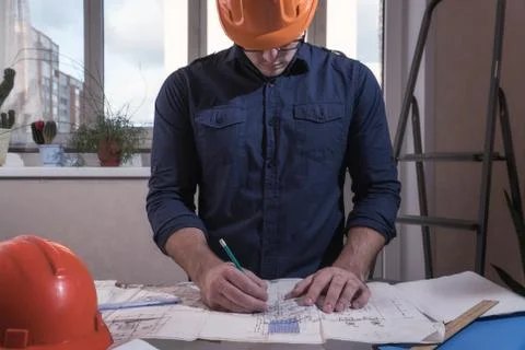 Architect or designer in the process of work Foto stock