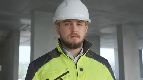 Architect or engineer working, browsing building project indoor of construction Stock Footage 113353831