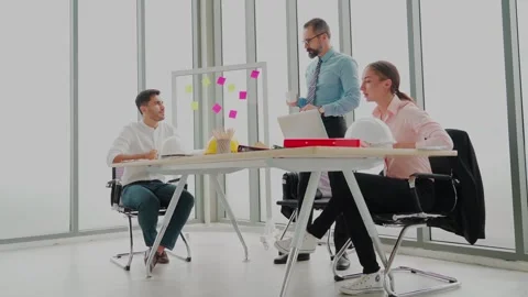 Architect or engineering manager or director working with team meeting Stock Footage 139744468