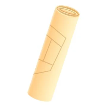 Architect paper roll icon, cartoon style Stock Illustration