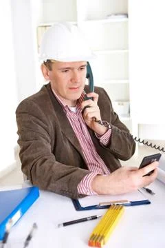 Architect on the phone Stock Photos