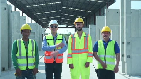 Architect portrait construction supervisor and construction engineer Stock Footage 255354226