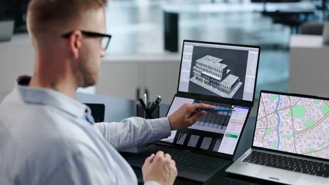 Architect Reviewing 3D Building Model Stock Footage 347282138