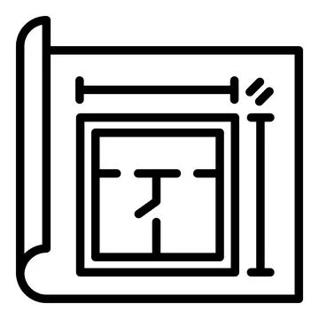 Architect room plan icon, outline style Stock Illustration