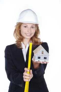 Architect showing house Stock Photos