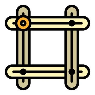 Architect square icon, outline style Stock Illustration