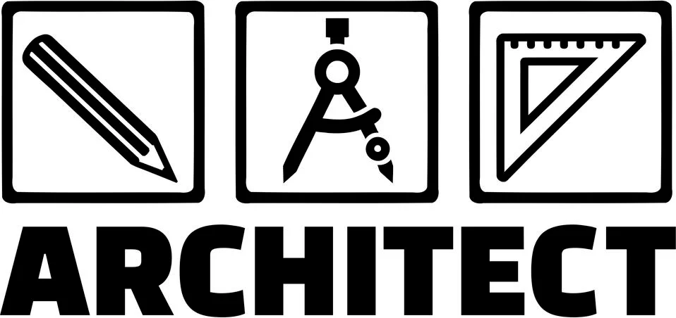 Architect Tools Pencil Circle Ruler 스톡 일러스트