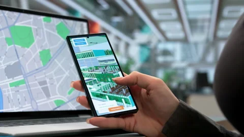 Architect Uses Laptop And Smartphone For 3D Design Stock Footage 343888417