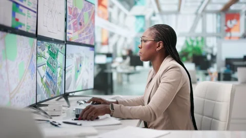 Architect Using BIM Software On Desktop Stock Footage 339182686