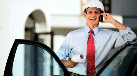 Architect Using Cell Phone Stock Footage 957045