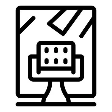 Architect using computer software designing modern building with big windows Stock Illustration