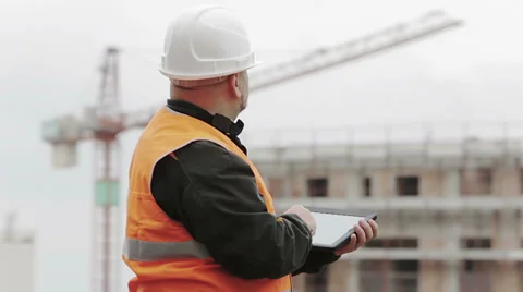 Architect using tablet Stock Footage 34281373