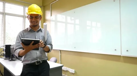 An architect using a tablet Stock Footage 48135287