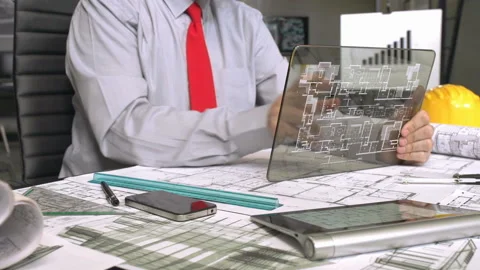  architect using technology Stock-Footage 209883472
