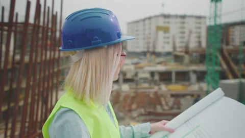 Architect walking on the site Stock Footage 150890776