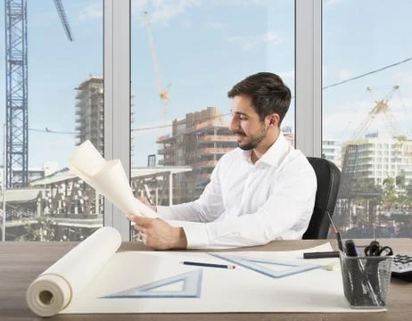 Architect welcomes project Stock Photos