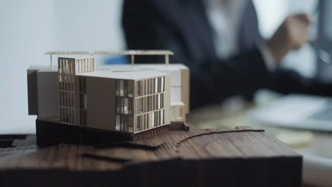 Architect At Work In Architecture Office For Building Project Design Stock Footage 99609597