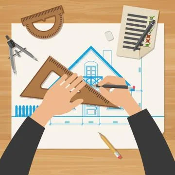 Architect at work. Stock Illustration