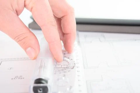 Architect in a work. Foto stock