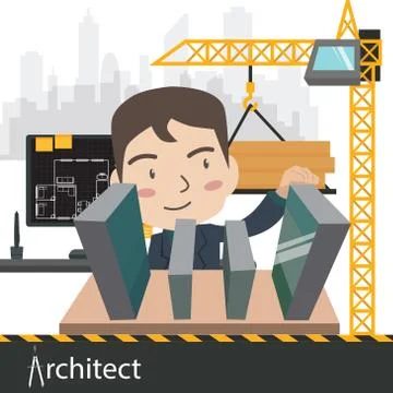 Architect work project vector illustration Illustrazione stock