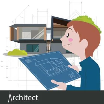 Architect work project vector illustration Stock Illustration