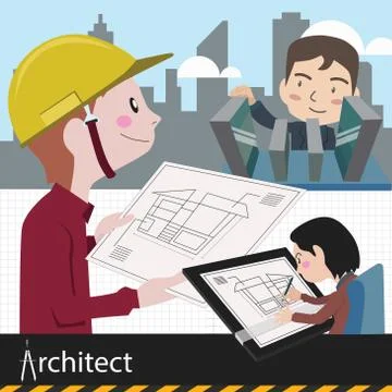 Architect work project vector illustration Stock Illustration