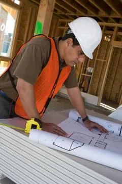 Architect Working On Blueprint Stock Photos